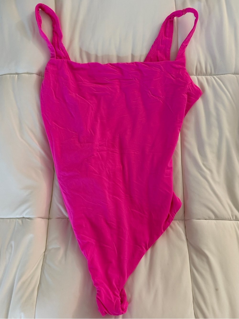 SKIMS Hot Pink Square Neck Bodysuit